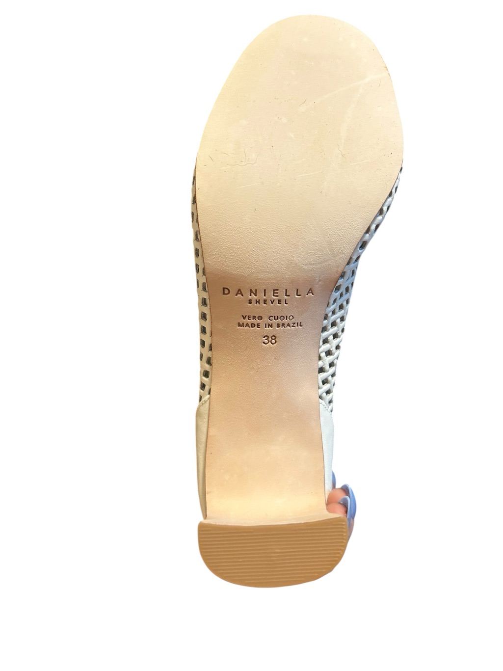 Daniella Shevel Isabella White Handwoven Leather Ankle Booties Size 38/7.5 — image 6 of 6